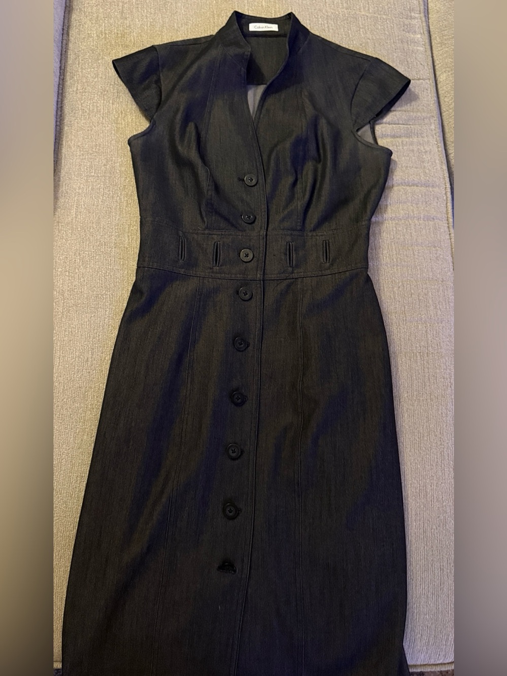 Calvin Klein Black Button-Front Midi Dress